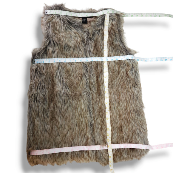 EUC Rachel Zoe Boho Ombre Faux Fur Vest Sz M Mob Wife Furry Y2K Rockstar Retro - Picture 6 of 6